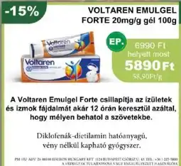 PatikaPlus Voltaren emulgel forte 20mg/g gél ajánlat