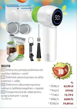 BetterStyle Elektromos vákuumpumpa tasa- kokhoz és befőttesüvegekhez + tasakok ajánlat