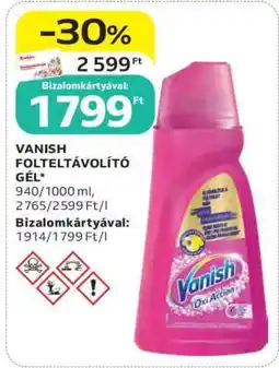 Auchan VANISH FOLTELTÁVOLÍTÓ GÉL ajánlat
