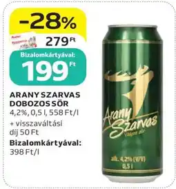 Auchan Arany Szarvas Dobozos Sör ajánlat