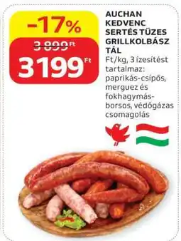 Auchan Auchan Kedvenc Sertés Tüzes Grillkolbász Tál ajánlat