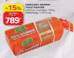Auchan CERES Gra-Hammm toast kenyér ajánlat