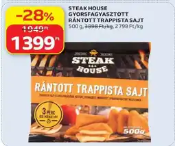 Auchan STEAK HOUSE GYORSFAGYASZTOTT RÁNTOTT TRAPPISTA SAJT ajánlat