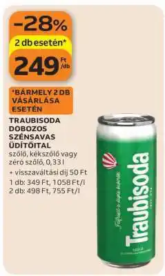 Auchan TRAUBISODA DOBOZOS SZÉNSAVAS ÜDÍTŐITAL ajánlat