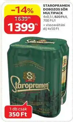 Auchan Staropramen Dobozos Sör Multipack ajánlat