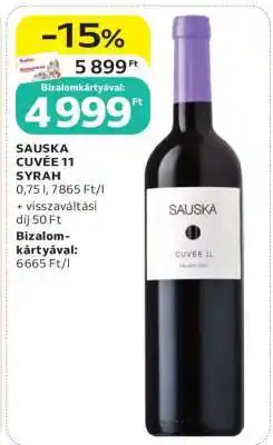 Auchan SAUSKA CUVÉE 11 SYRAH ajánlat