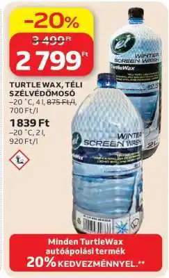 Auchan TURTLE WAX, TÉLI SZÉLVÉDŐMOSÓ ajánlat