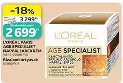 Auchan L'ORÉAL PARIS AGE SPECIALIST NAPPALI ARCKRÉM ajánlat