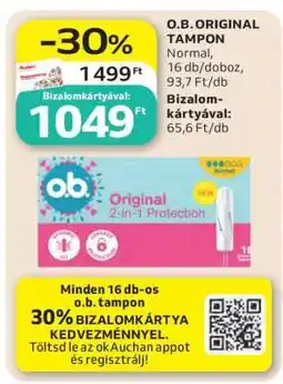 Auchan O.B. ORIGINAL TAMPON ajánlat
