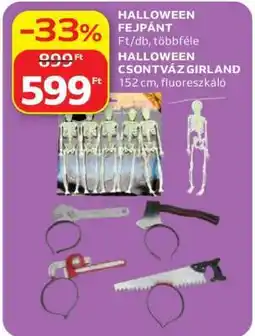 Auchan HALLOWEEN FEJPÁNT / HALLOWEEN CSONTVÁZ GIRLAND ajánlat