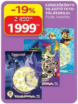 Auchan Színezőkönyv világító tetoválásokkal ajánlat