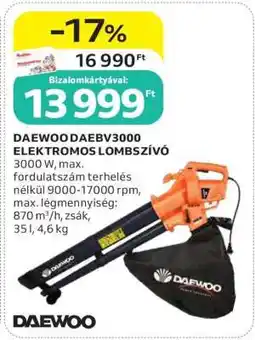 Auchan DAEWOO DAEBV3000 ELEKTROMOS LOMBSZÍVÓ ajánlat