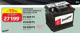 Auchan ENERGIZER AUTÓ MOTORINDÍTÓ AKKUMULÁTOR ajánlat