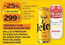 Auchan GALLICA PREMIUM Pils Belga, Praga Világos vagy Jelen Pivo Világos Dobozos Sör ajánlat