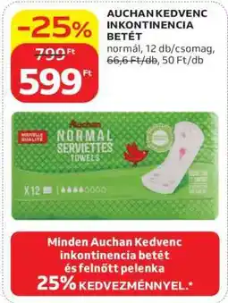 Auchan AUCHAN KEDVENC INKONTINENCIA BETÉT ajánlat
