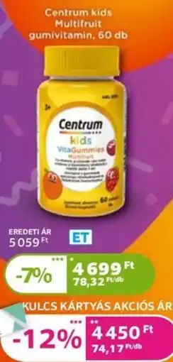 Kulcs Patika Centrum kids Multifruit gumivitamin ajánlat