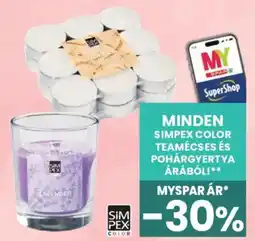 Interspar simpeX color teamécse és pohárgyertya ajánlat