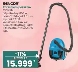 Interspar Sencor porzsákos porszívó svc45bl ajánlat