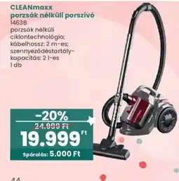 Interspar cleanmaxx porzsák nélküli porszívó ajánlat