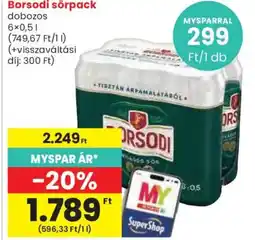 Spar Borsodi sörpack ajánlat