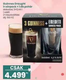 Interspar Guinness Draught ír sörpack + 1 db pohár ajánlat