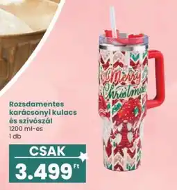 Interspar Rozsdamentes karácsonyi kulacs és szívószál ajánlat