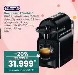Interspar Nespresso kávéfőző ajánlat