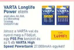 Interspar VARTA Longlife Power elem ajánlat