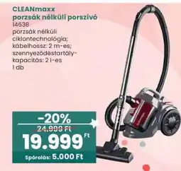 Interspar CLEANmaxx porzsák nélküli porszívó ajánlat
