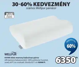 JYSK WELLPUR KVINA fehér memory habszivacs párna ajánlat