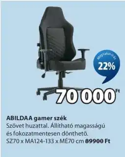 JYSK ABILDAA gamer szék ajánlat