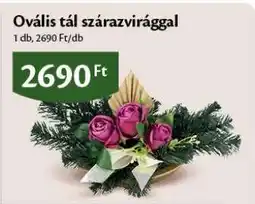 EcoFamily Ovális tál szárazvirággal ajánlat