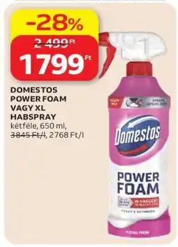 Auchan DOMESTOS POWER FOAM VAGY XL HABSPRAY ajánlat