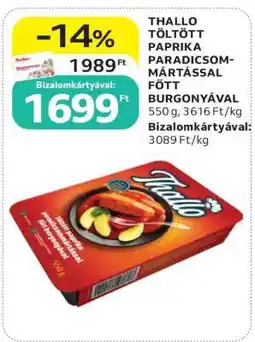 Auchan Thallo Töltött Paprika Paradicsommártással Főtt Burgonyával ajánlat