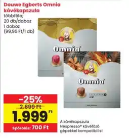 Interspar Douwe Egberts Omnia kávékapszula ajánlat