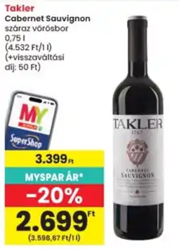 Interspar Takler cabernet sauvignon ajánlat