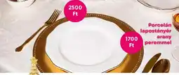 Pepco Porcelán lapostányér arany peremmel ajánlat