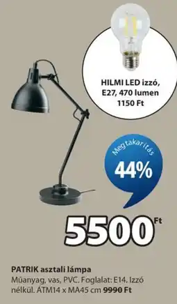 JYSK Patrik asztali lampa ajánlat