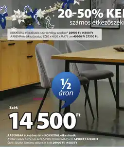 JYSK Jungen étkezőasztal + tureby étkezőszék ajánlat