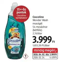 DM Coccolino wonder wash mosógél ajánlat