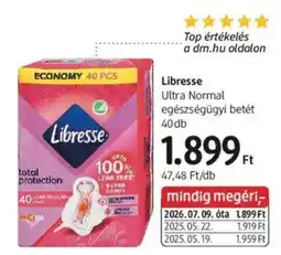 DM Libresse ultra normal egészségügyi betét ajánlat