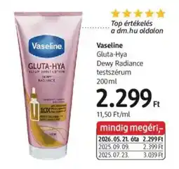 DM Vaseline gluta-hya dewy radiance testszérüm ajánlat