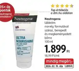 DM Neutrogena lábkrém ajánlat