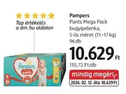 DM Pampers pants mega pack ajánlat