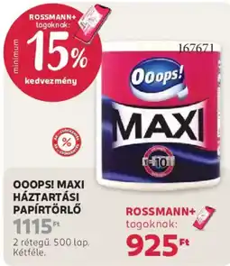 Rossmann Ooops! maxi háztartási papírtörlő ajánlat