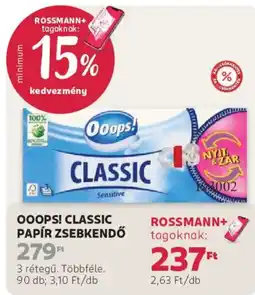 Rossmann Ooops! classic papír zsebkendő ajánlat