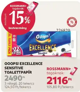 Rossmann Oops! excellence toalettpapír ajánlat