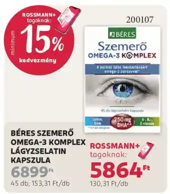 Béres szemerő omega-3 komplex lágyzselatin kapszula