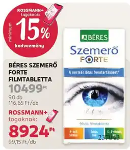 Rossmann Béres szemerő forte filmtabletta ajánlat