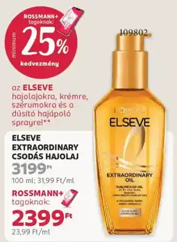 Rossmann Elseve extraordinaire csodás hajolaj ajánlat